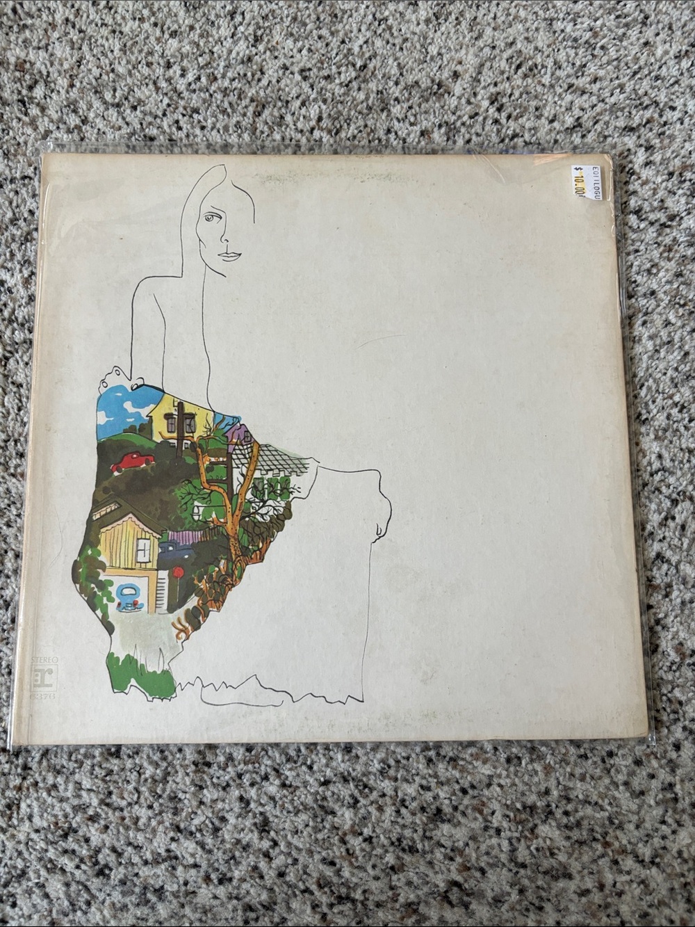 Joni Mitchell Illustrated LP Jacket and Album with Multicolor Detail